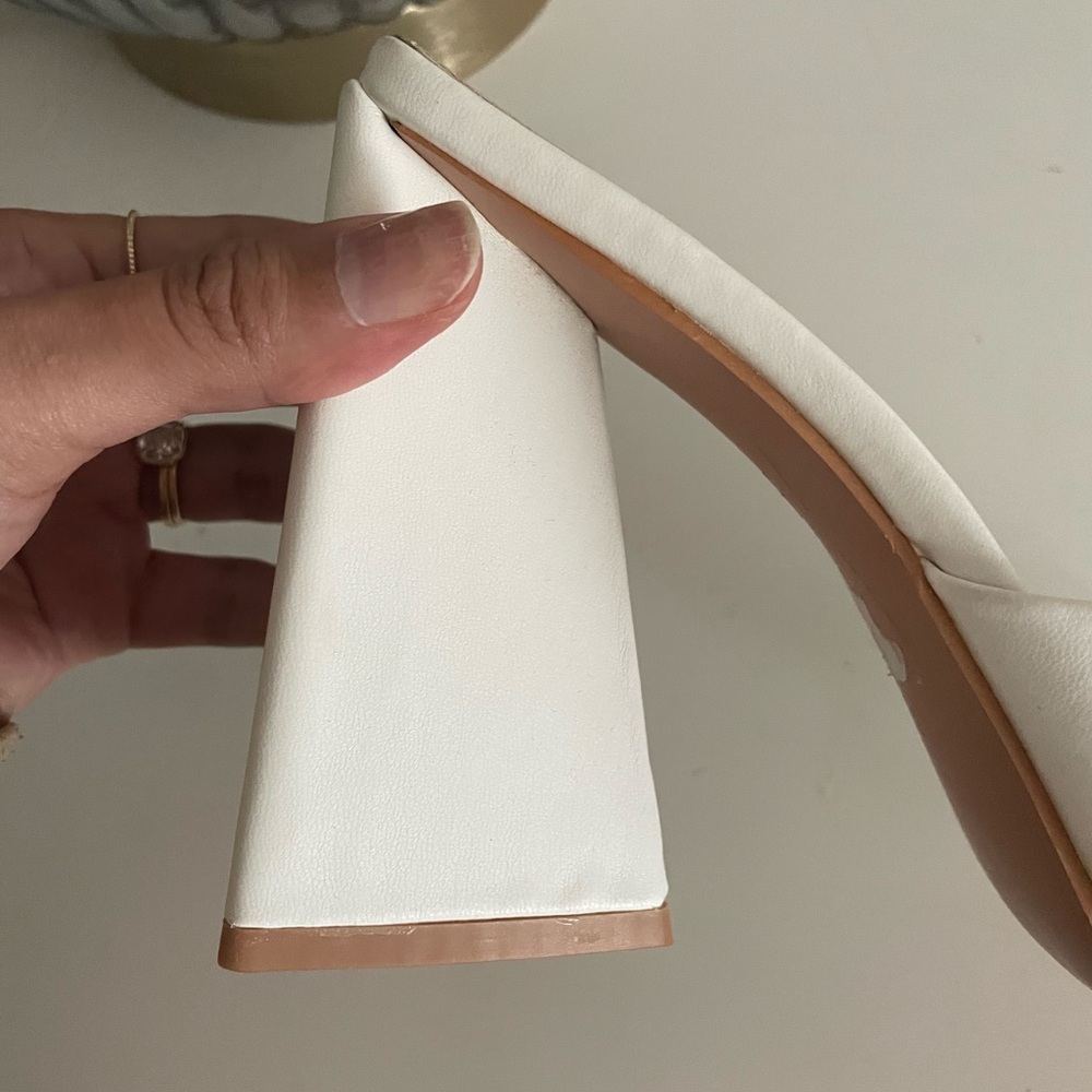 NEW New York & Company Square Toe White High Heel Mule Sandal